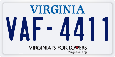 VA license plate VAF4411