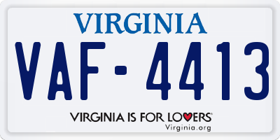 VA license plate VAF4413