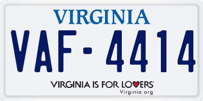 VA license plate VAF4414