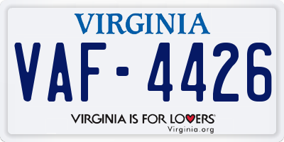 VA license plate VAF4426