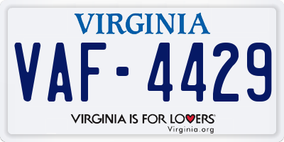 VA license plate VAF4429