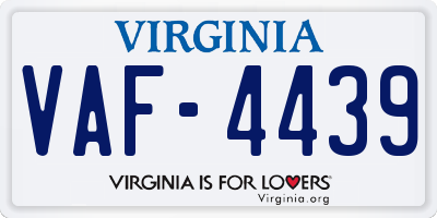 VA license plate VAF4439