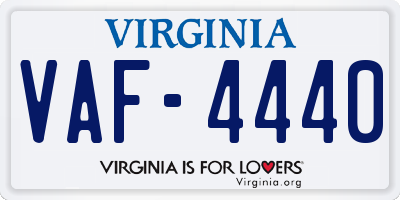 VA license plate VAF4440