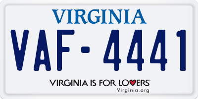 VA license plate VAF4441