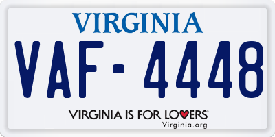 VA license plate VAF4448