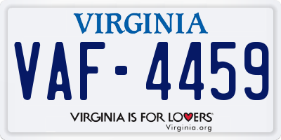 VA license plate VAF4459