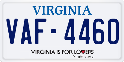VA license plate VAF4460
