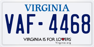 VA license plate VAF4468