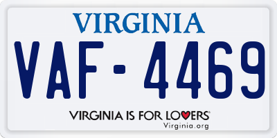 VA license plate VAF4469