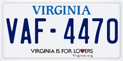 VA license plate VAF4470
