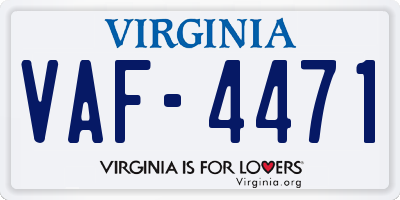VA license plate VAF4471