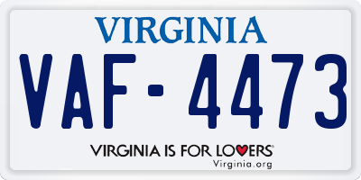 VA license plate VAF4473