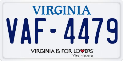 VA license plate VAF4479