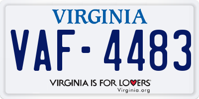 VA license plate VAF4483