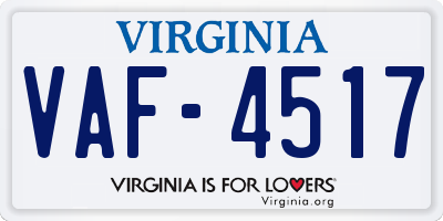 VA license plate VAF4517