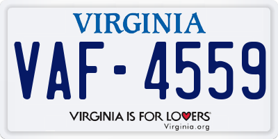 VA license plate VAF4559