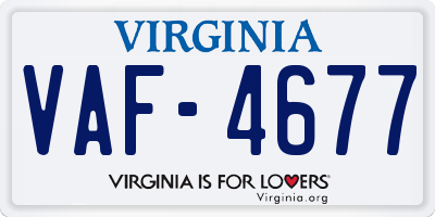 VA license plate VAF4677