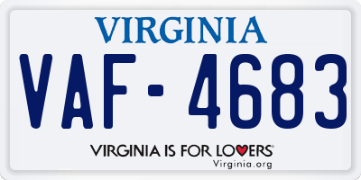 VA license plate VAF4683