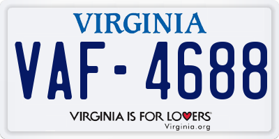 VA license plate VAF4688
