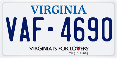 VA license plate VAF4690