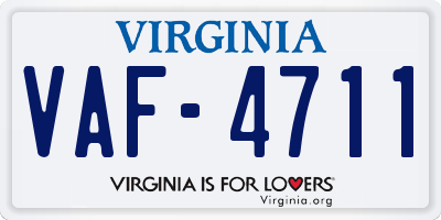 VA license plate VAF4711