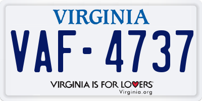 VA license plate VAF4737