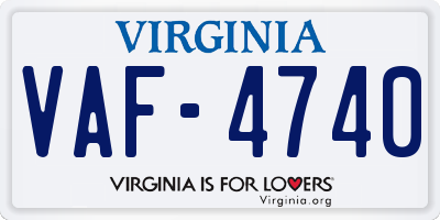 VA license plate VAF4740