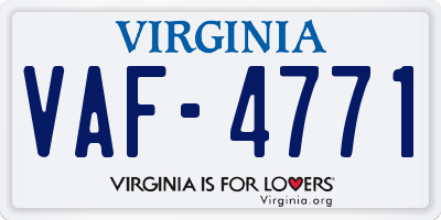 VA license plate VAF4771