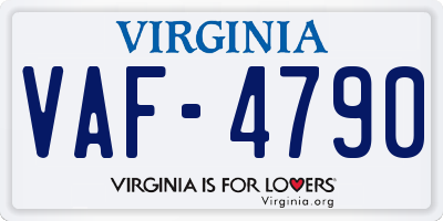 VA license plate VAF4790