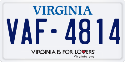 VA license plate VAF4814