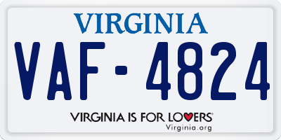VA license plate VAF4824
