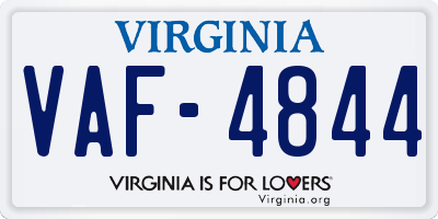 VA license plate VAF4844