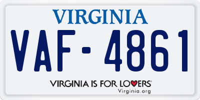 VA license plate VAF4861