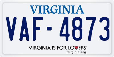 VA license plate VAF4873