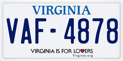 VA license plate VAF4878