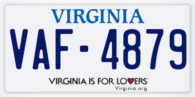 VA license plate VAF4879