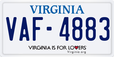 VA license plate VAF4883