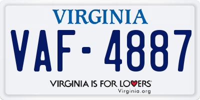 VA license plate VAF4887