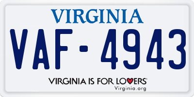 VA license plate VAF4943