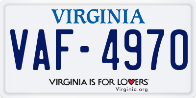 VA license plate VAF4970
