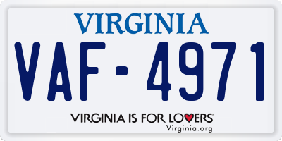 VA license plate VAF4971