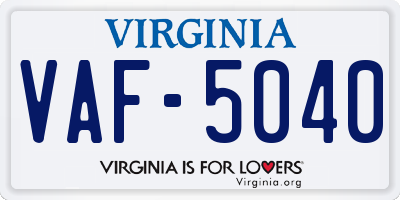 VA license plate VAF5040