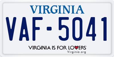 VA license plate VAF5041
