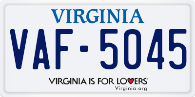 VA license plate VAF5045