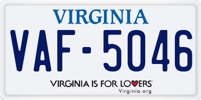 VA license plate VAF5046