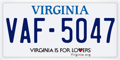 VA license plate VAF5047