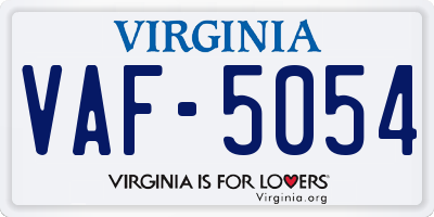 VA license plate VAF5054