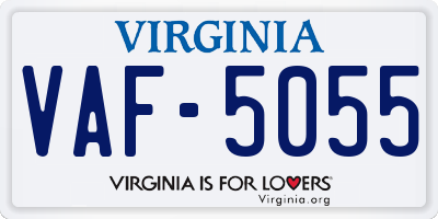 VA license plate VAF5055