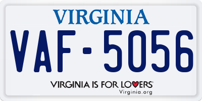 VA license plate VAF5056
