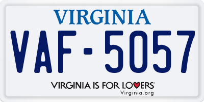 VA license plate VAF5057
